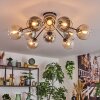 Koyoto Plafoniera, Lampada a sfera 81 cm Ambrato, Chiaro, Grigio fumo, 10-Luci