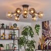 Koyoto Plafoniera, Lampada a sfera 81 cm Ambrato, Chiaro, Grigio fumo, 10-Luci