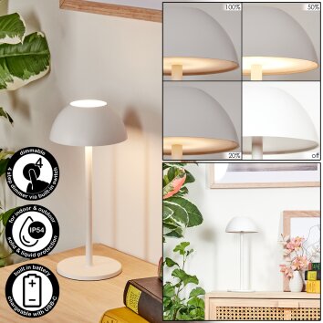 Laken Lampada da tavolo per esterno, Illuminazione bagno, Lampada da tavolo LED Bianco, 1-Luce