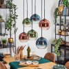 Koyoto Lampadario a sospensione, Lampada a sfera, Lampada a sospensione Blu, Verde, Chiaro, Ramato, 6-Luci