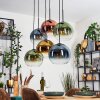 Koyoto Lampadario a sospensione, Lampada a sfera, Lampada a sospensione Blu, Oro, Verde, Chiaro, Ramato, 6-Luci