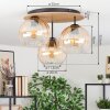 Koyoto Plafoniera, Lampada a sfera Écru, Nero, 3-Luci