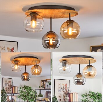 Koyoto Plafoniera, Lampada a sfera 40 cm Écru, Nero, 3-Luci