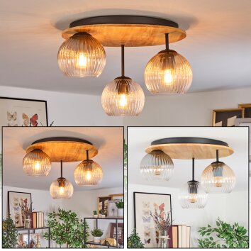 Koyoto Plafoniera, Lampada a sfera 40 cm Écru, Nero, 3-Luci