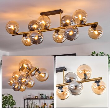 Gastor Plafoniera, Lampada a sfera Oro, Nero, 10-Luci