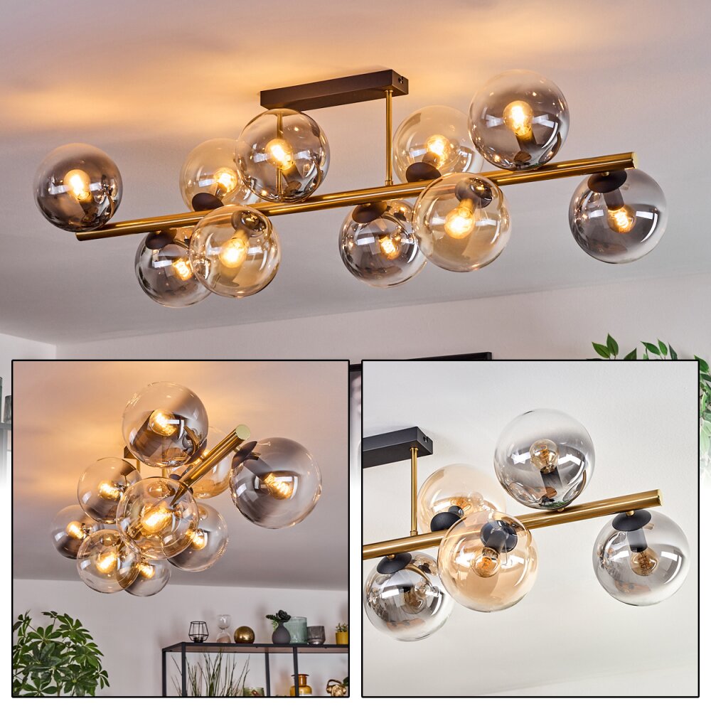 Gastor Plafoniera, Lampada a sfera Oro, Nero, 10-Luci main product photo
