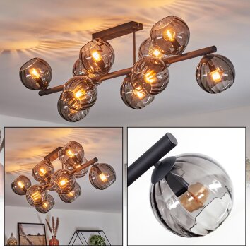 Koyoto Plafoniera, Lampada a sfera Grigio fumo, 10-Luci