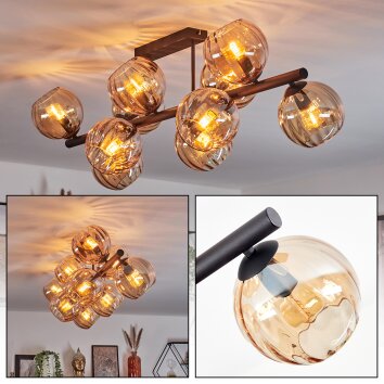 Koyoto Plafoniera, Lampada a sfera Ambrato, 10-Luci