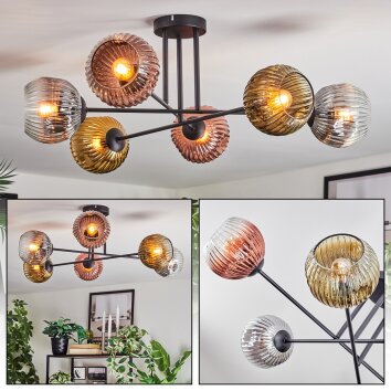 Ripoll Plafoniera, Lampada a sfera Oro, Chiaro, Ramato, Grigio fumo, 6-Luci