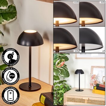 Laken Lampada da tavolo per esterno, Illuminazione bagno, Lampada da tavolo LED Nero, 1-Luce