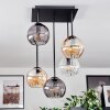 Koyoto Plafoniera, Lampada a sfera Ambrato, Chiaro, Grigio fumo, 5-Luci