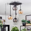 Koyoto Plafoniera, Lampada a sfera Ambrato, Chiaro, Grigio fumo, 5-Luci