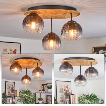 Koyoto Plafoniera, Lampada a sfera 40 cm Écru, Nero, 3-Luci