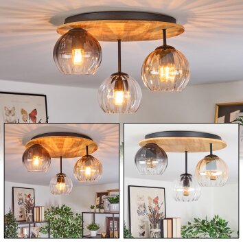Koyoto Plafoniera, Lampada a sfera Écru, Nero, 3-Luci