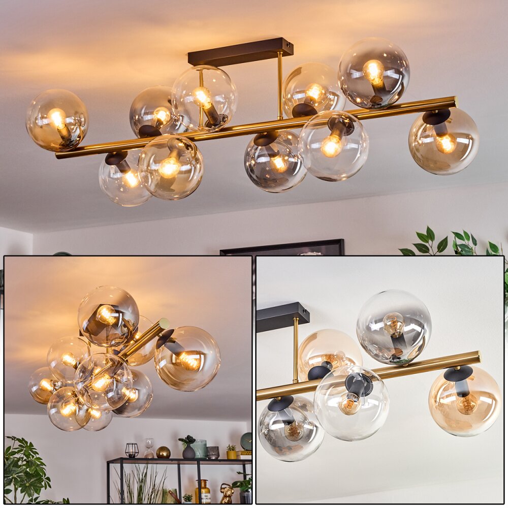 Gastor Plafoniera, Lampada a sfera Oro, Nero, 10-Luci main product photo