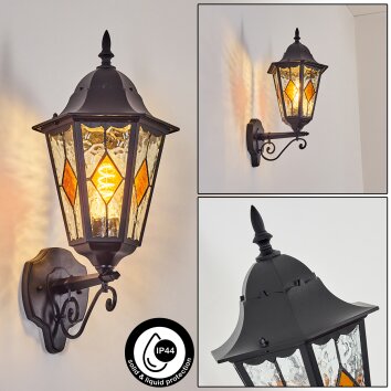 Hongkong Lampada da parete per esterno, Applique Nero, 1-Luce