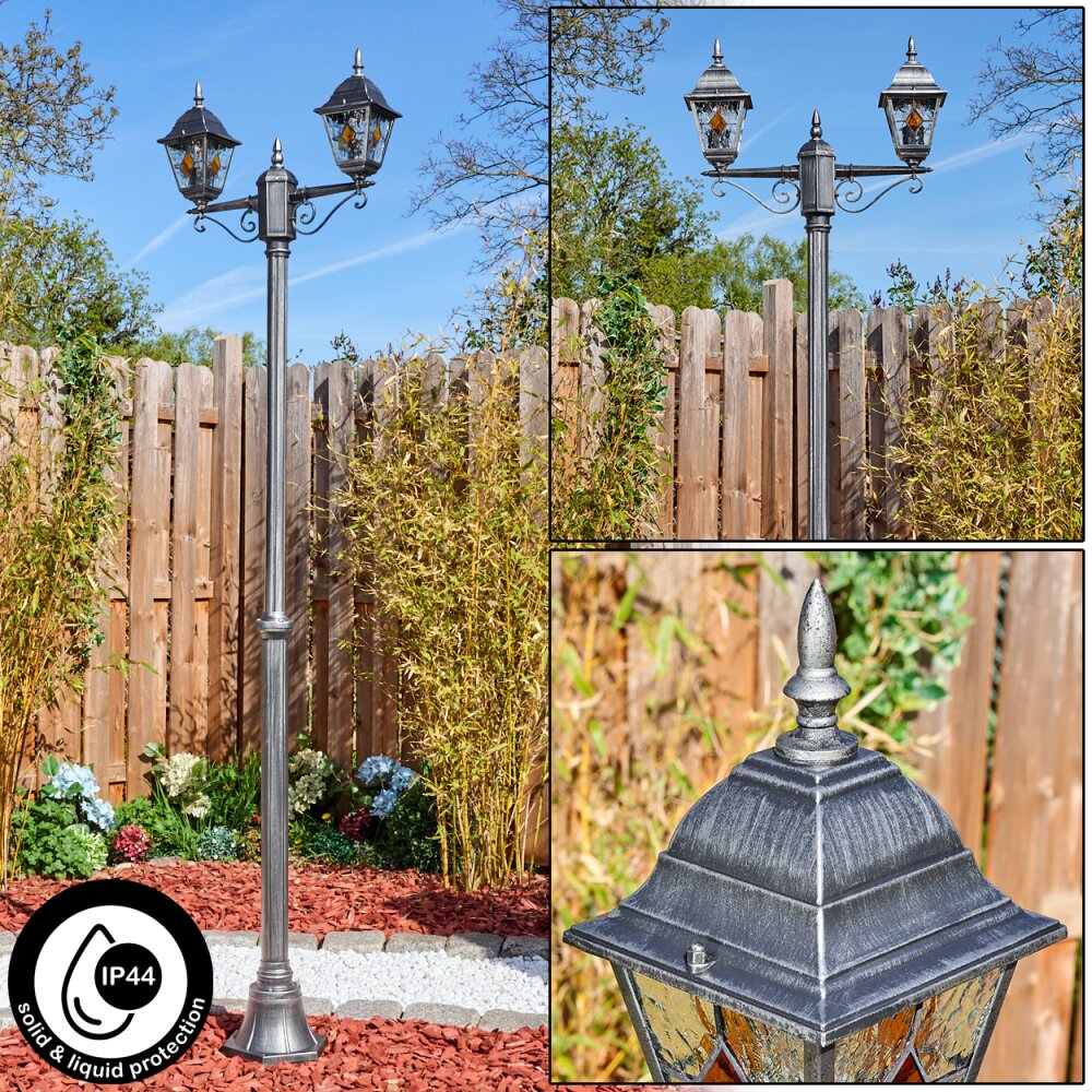 Naofe Lampione multibraccia, Illuminazione viale Nero, Argento, 2-Luci main product photo