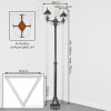 Naofe Lampione multibraccia, Illuminazione viale Nero, Argento, 2-Luci