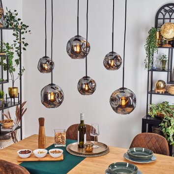Ripoll Lampadario a sospensione, Lampada a sfera, Lampada a sospensione Grigio fumo, 6-Luci