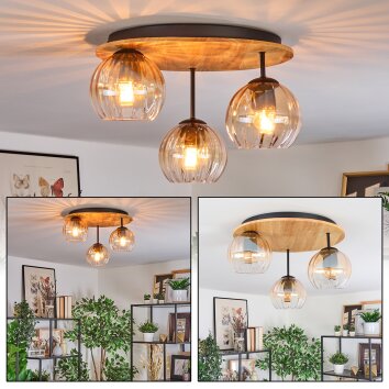 Koyoto Plafoniera, Lampada a sfera 40 cm Écru, Nero, 3-Luci