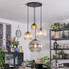 Koyoto Lampadario a sospensione, Lampada a sfera, Lampada a sospensione a cluster Ambrato, Oro, Chiaro, Grigio fumo, 4-Luci