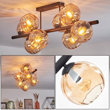 Koyoto Plafoniera, Lampada a sfera Ambrato, 8-Luci