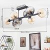 Koyoto Plafoniera, Lampada a sfera Ambrato, Chiaro, Grigio fumo, 8-Luci