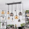 Koyoto Lampadario a sospensione, Lampada a sfera, Lampada a sospensione Ambrato, Chiaro, Grigio fumo, 8-Luci