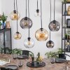 Koyoto Lampadario a sospensione, Lampada a sfera, Lampada a sospensione Ambrato, Chiaro, Grigio fumo, 8-Luci