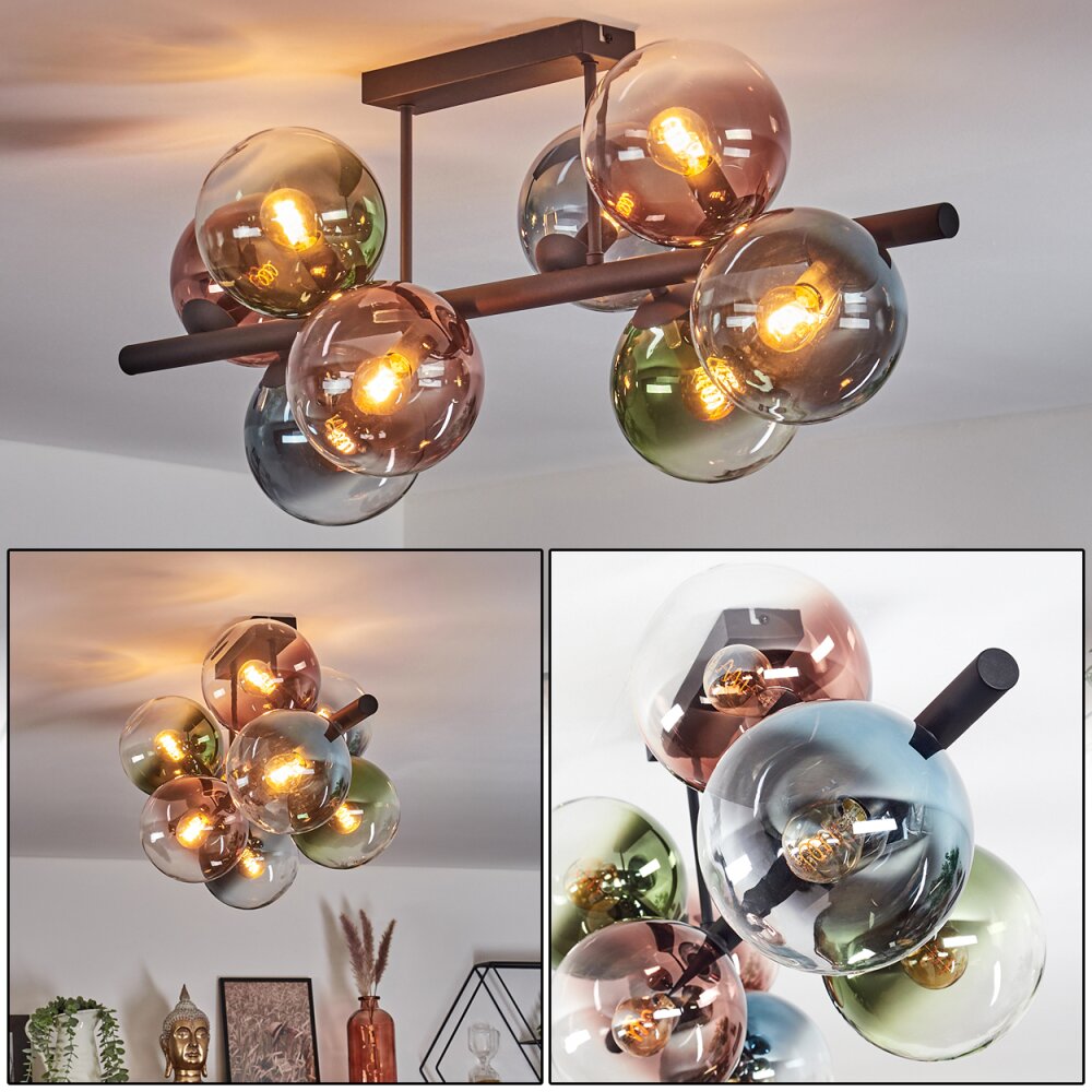 Gastor Plafoniera, Lampada a sfera Blu, Verde, Chiaro, Ramato, 8-Luci main product photo