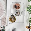 Koyoto Lampada a sfera, Applique Oro, Chiaro, Ramato, Grigio fumo, 3-Luci