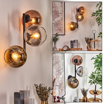Koyoto Lampada a sfera, Applique Oro, Chiaro, Ramato, Grigio fumo, 3-Luci