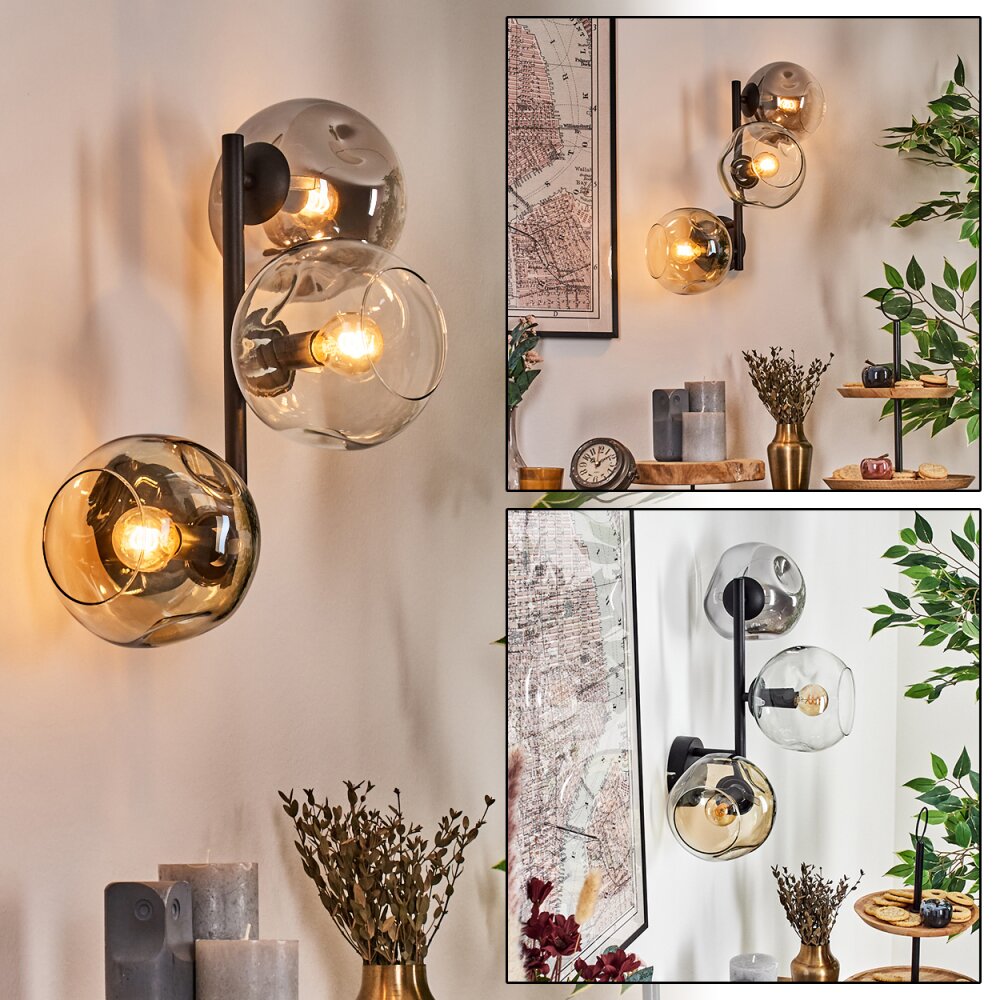 Ripoll Lampada a sfera, Applique Ambrato, Chiaro, Grigio fumo, 3-Luci main product photo