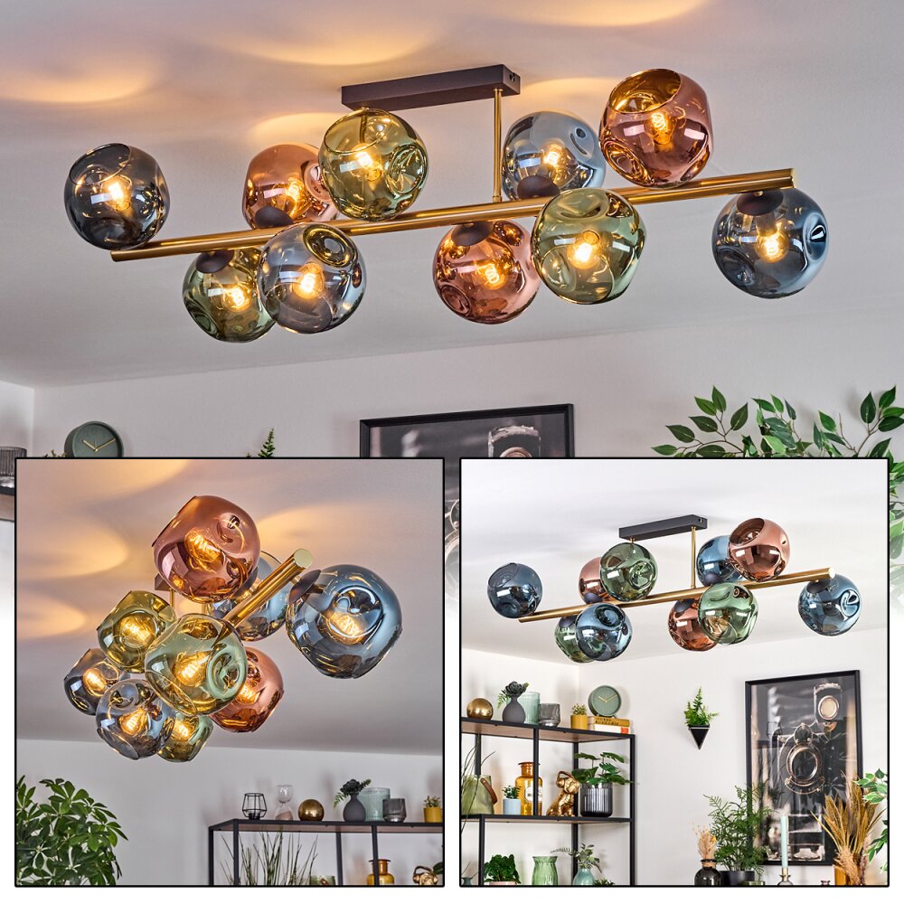 Ripoll Plafoniera, Lampada a sfera Oro, Nero, 10-Luci main product photo
