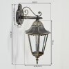 Hongkong Lampada da parete per esterno, Applique Oro, Nero, 1-Luce