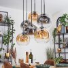 Ripoll Lampadario a sospensione, Lampada a sfera, Lampada a sospensione Ambrato, Chiaro, Grigio fumo, 6-Luci