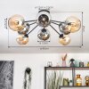 Koyoto Plafoniera, Lampada a sfera 86 cm Ambrato, Cromo, Grigio fumo, 8-Luci