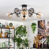 Koyoto Plafoniera, Lampada a sfera 86 cm Ambrato, Chiaro, Grigio fumo, 8-Luci