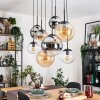 Gastor Lampadario a sospensione, Lampada a sfera, Lampada a sospensione Ambrato, Cromo, Chiaro, Grigio fumo, 8-Luci