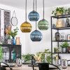 Koyoto Lampadario a sospensione, Lampada a sfera, Lampada a sospensione a cluster Blu, Oro, Verde, 4-Luci
