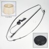 Sabadim Lampada da terra, Lampade ad arco Cromo, Nero, 1-Luce, Paralume in tessuto