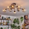 Koyoto Plafoniera, Lampada a sfera 86 cm Ambrato, Chiaro, Grigio fumo, 8-Luci