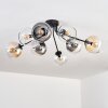 Koyoto Plafoniera, Lampada a sfera 86 cm Ambrato, Chiaro, Grigio fumo, 8-Luci