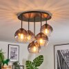 Koyoto Plafoniera, Lampada a sfera 33 cm Chiaro, Grigio fumo, 5-Luci