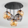 Koyoto Plafoniera, Lampada a sfera 33 cm Ambrato, Grigio fumo, 5-Luci