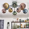 Koyoto Plafoniera, Lampada a sfera 85 cm Blu, Oro, Verde, Ramato, 10-Luci