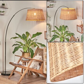 Cavaca Lampada da terra, Lampade ad arco Cromo, Nero, 1-Luce