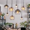 Koyoto Lampadario a sospensione, Lampada a sfera, Lampada a sospensione Ambrato, Chiaro, Grigio fumo, 8-Luci