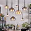 Koyoto Lampadario a sospensione, Lampada a sfera, Lampada a sospensione Ambrato, Chiaro, Grigio fumo, 8-Luci