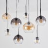 Koyoto Lampadario a sospensione, Lampada a sfera, Lampada a sospensione Ambrato, Chiaro, Grigio fumo, 8-Luci